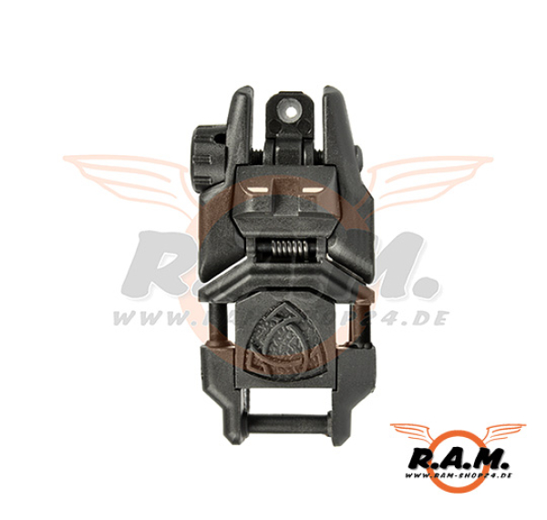 APS Tactical Rhino Rear Sight, Flip Up, Black