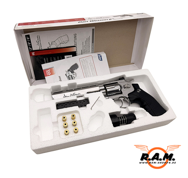 Dan Wesson 6 Zoll CO2 Revolver 4,5 mm BB Silber