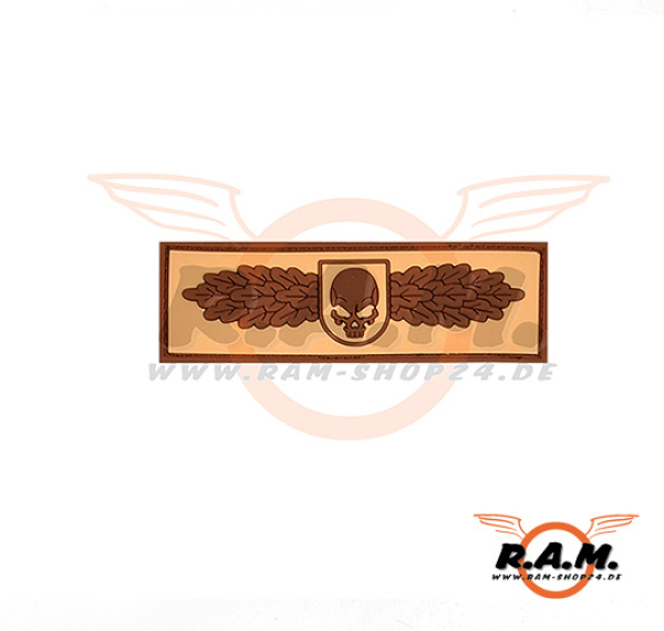 SOF Skull Badge Rubber Patch Desert (JTG)