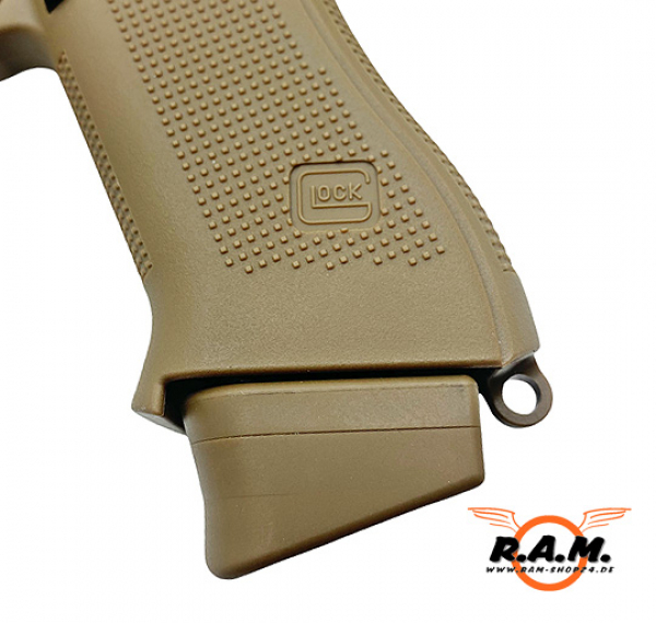 Airsoftpistole GLOCK 19X, 6mm BB, CO2 in coyote (BlowBack)