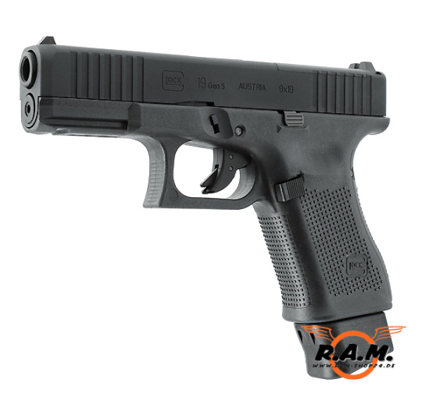 CO2 Luftpistole Glock 19 Gen5 MOS, BB, 4,5mm (.177) BB, schwarz