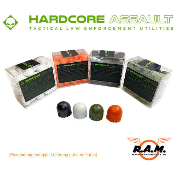 BALLISTIC TARGET ROUNDS ORANGE cal. 0.68 von HARDCORE ASSAULT **NEUHEIT**