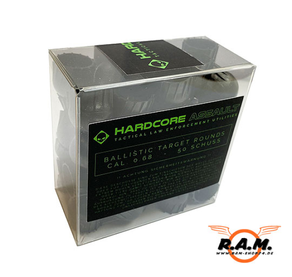 BALLISTIC TARGET ROUNDS BLACK cal. 0.68 von HARDCORE ASSAULT **NEUHEIT**