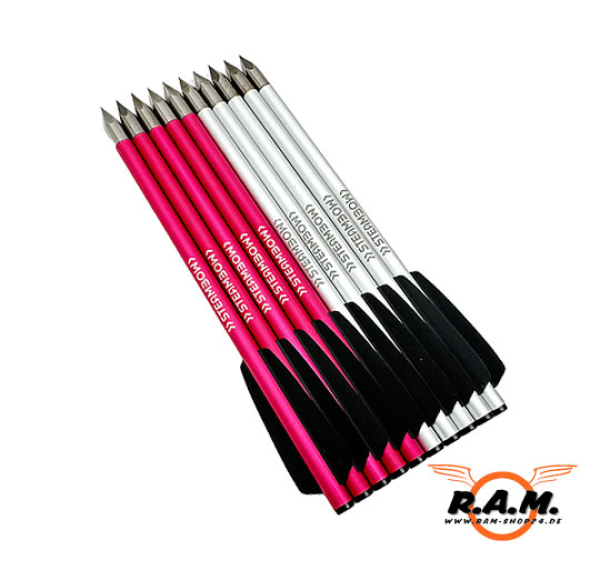 STEAMBOW Bodkinpfeile für Stinger  AR- Serie, 10er Pack, SPORT EDITION silber/pink