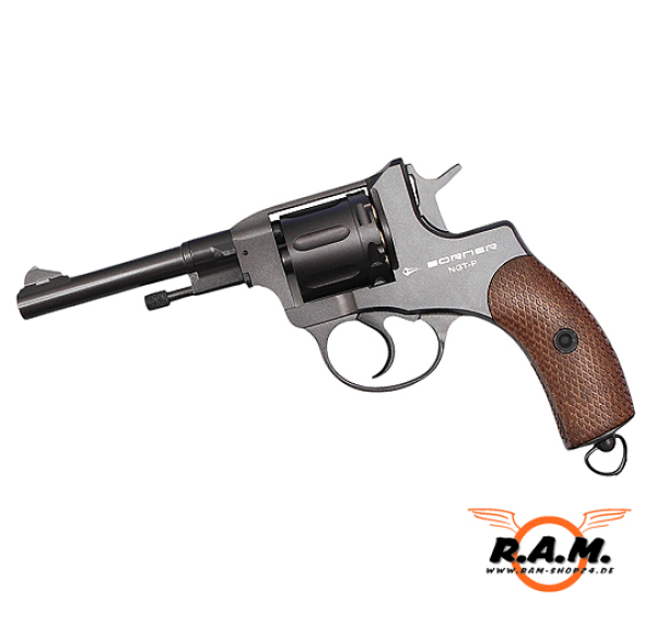 Borner NGT CO₂ Revolver 4,5 mm Diabolo – Vollmetall, 7 Schuss, Schwarz