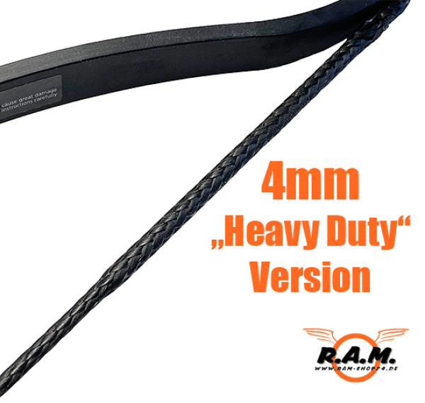 SOLIDCORE Dyneema PRO Tuning Sehne schwarz "HEAVY DUTY 4mm", handgemacht für Sobek & Alligator Man Kung