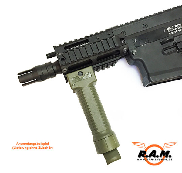Taktischer Frontgriff mit integriertem Zweibein / Bipod oliv SOLIDCORE