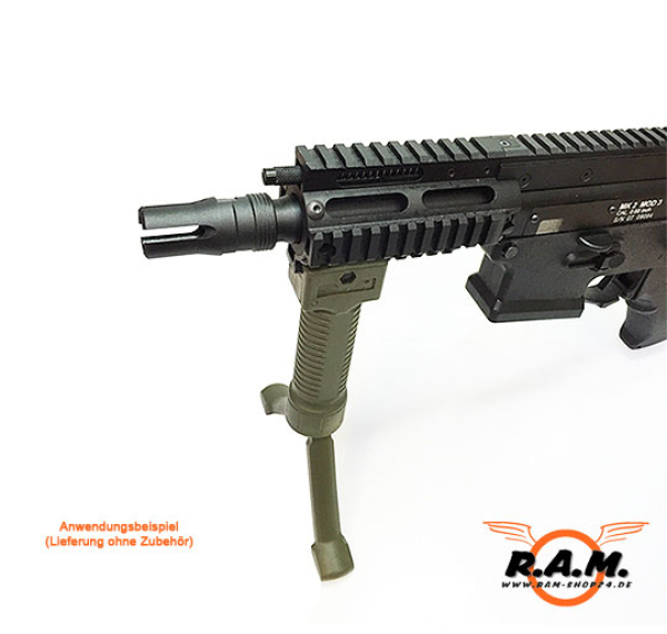 Taktischer Frontgriff mit integriertem Zweibein / Bipod oliv SOLIDCORE