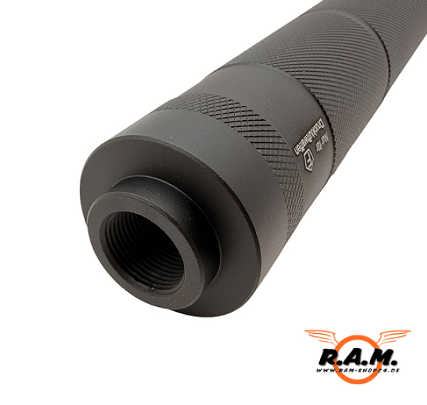 Multikaliber F-Schalldämpfer 14ccw Gewinde 4.5mm, 5.5mm, 6mm, 9mm, 0.43 (10.8mm) PCP / Luftdruck & Airsoft