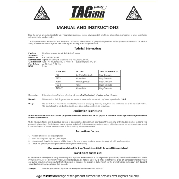 Taginn FBG-4 2.0 Flashbang / Soundflash Handgranate