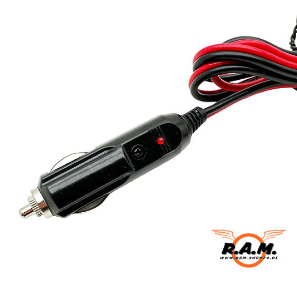 12V Adapter Kabel mit Zigarettenanzünder Stecker abgesichert