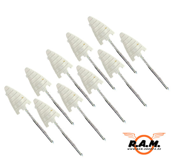 10 Stück AGF Target Pins / Scheibennägel / Pins für Zielscheibe weiss
