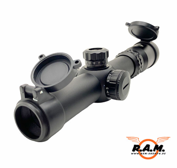 1-4x24 Sniper Mil-Dot Tactical Scope Black