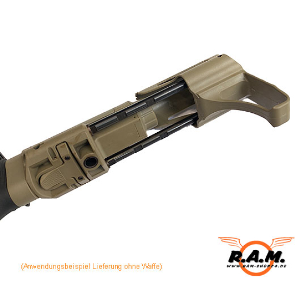 CRS (Collapsible Rifle Stock) Schubschaft für M4/M16 Airsoft AEGs, Desert