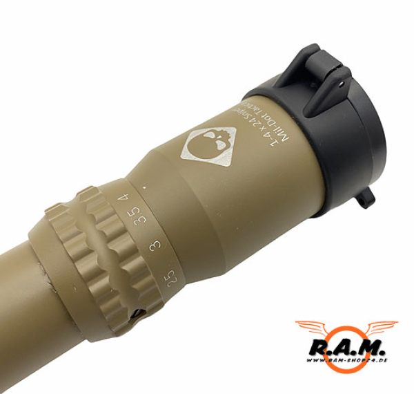 1-4x24 Sniper Mil-Dot Tactical Scope Desert