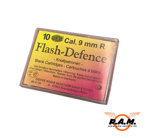 WADIE Flash Defence 9mm R, 10 Stück, für Revolver