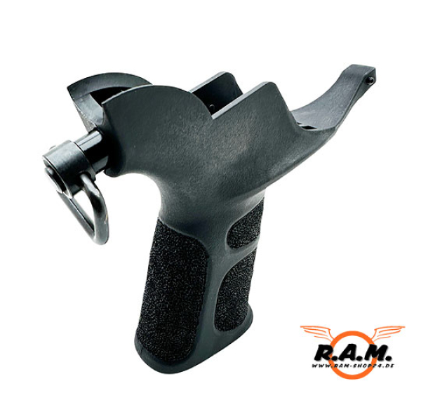 APS M4 Pistolen Griff mit QD Sling Mount und Stippling, schwarz