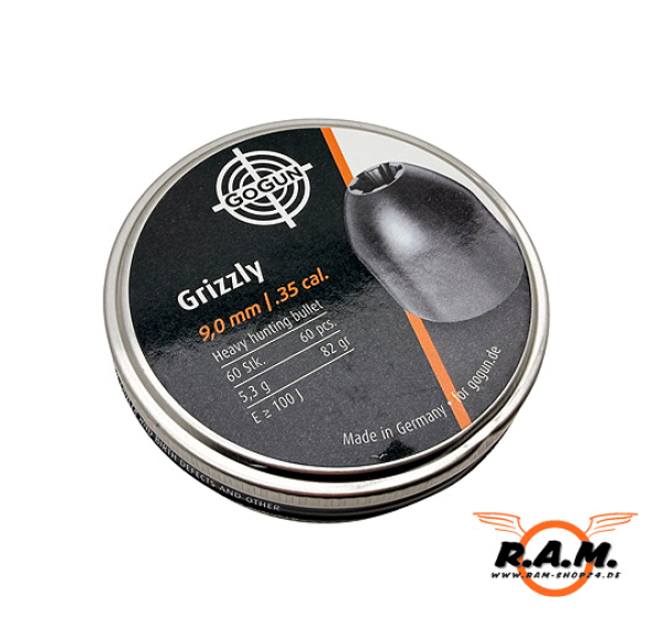 H&N Grizzly 9mm (.35) Hohlspitz-Diabolos – 60 Stück