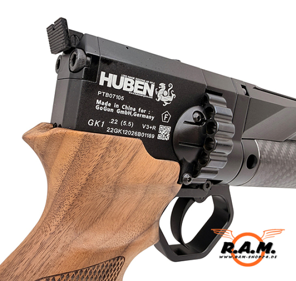 Huben GK1 – Semi-Auto PCP Pressluftpistole .22 (5,5 mm) | F-Modell, 19-Schuss Magazin