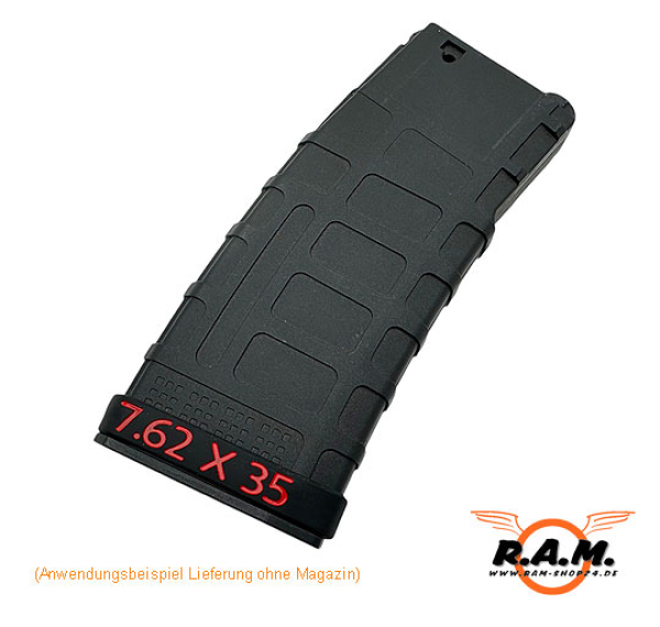 Magazinmarkierungsband 300 Blackout / 7.62x35 schwarz / rot