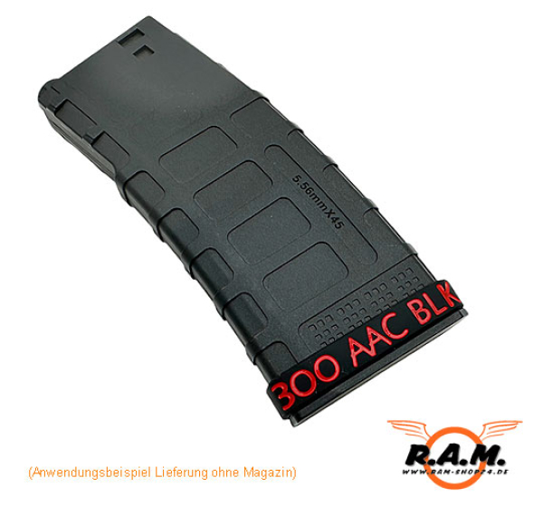 Magazinmarkierungsband 300 Blackout / 7.62x35 schwarz / rot