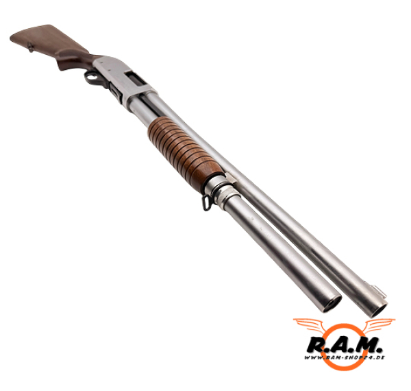 STEEL DEFENDER CO2 Schrotflinte / Pumpgun 7 Schuss NBS CHROMED MARINE CORPS cal. 0.68