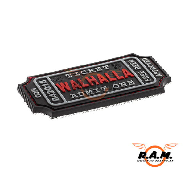 3D - Large Walhalla Ticket Rubber Patch - BlackMedic