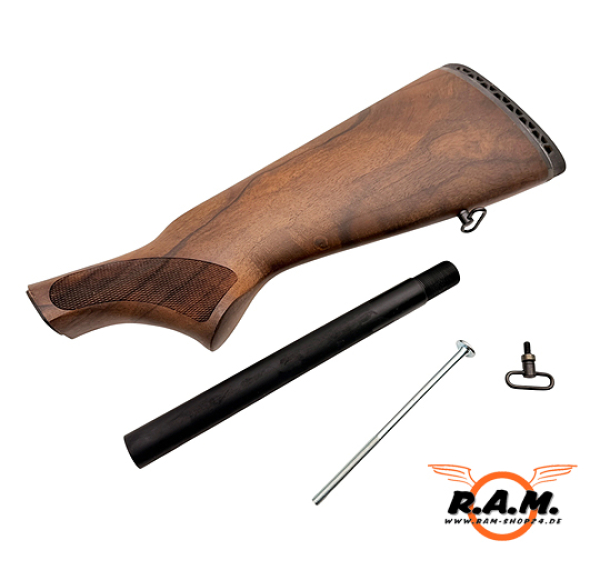 Karabiner-Upgrade Set für OSA Pistol & Sawed-Off .68 Paintball Echtholz (Nussbaum & Laufverlängerung)