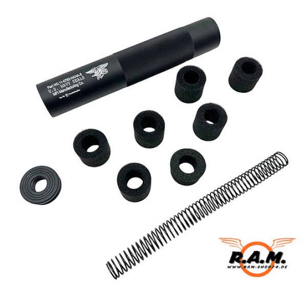 F-Schalldämpfer Multicaliber 4.5mm, 5.5mm, 6mm BB, 6.35mm, 7.62mm, 9mm, 0.43 (NUR Co2 & LUFTDRUCKWAFFEN)