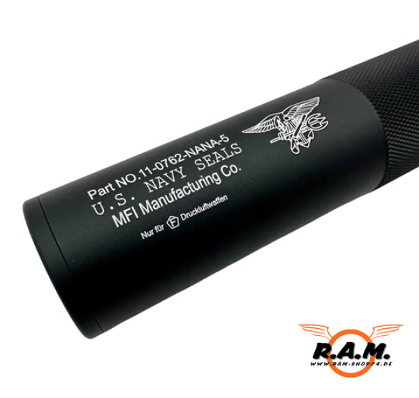 F-Schalldämpfer Multicaliber 4.5mm, 5.5mm, 6mm BB, 6.35mm, 7.62mm, 9mm, 0.43 (NUR Co2 & LUFTDRUCKWAFFEN)