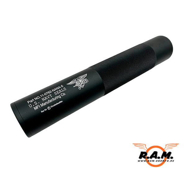 F-Schalldämpfer Multicaliber 4.5mm, 5.5mm, 6mm BB, 6.35mm, 7.62mm, 9mm, 0.43 (NUR Co2 & LUFTDRUCKWAFFEN)