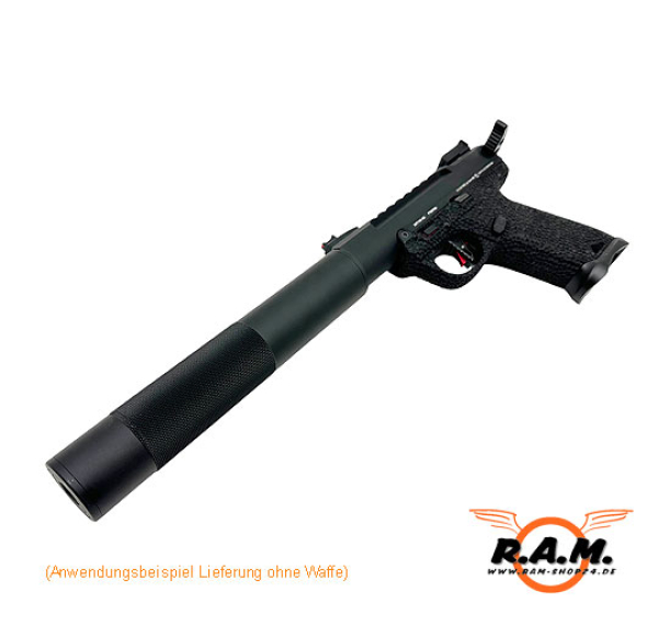F-Schalldämpfer Multicaliber 4.5mm, 5.5mm, 6mm BB, 6.35mm, 7.62mm, 9mm, 0.43 (NUR Co2 & LUFTDRUCKWAFFEN)