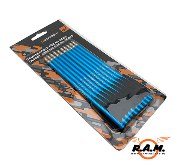 STEAMBOW Alu-Übungspfeile, 10er Pack, blau