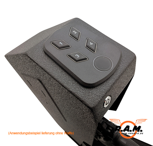 Biometrischer Waffentresor für 1 Pistole – Fingerabdruck | PIN | Schlüssel | Wandmontage