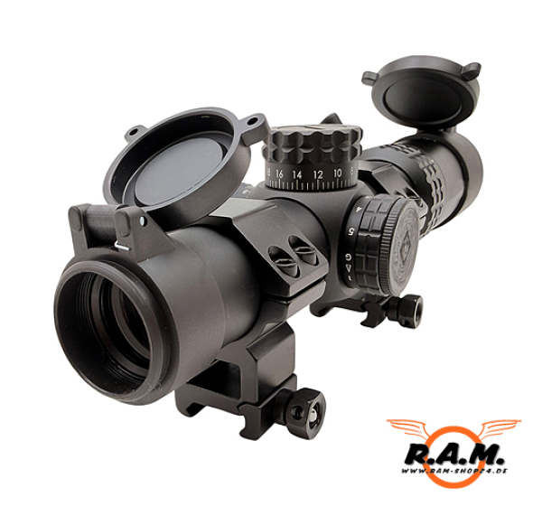 1-5x24 IR Tactical Zielfernrohr beleuchtet – LPVO Scope mit 21mm & 11mm Montage | Rot / Grün Absehen